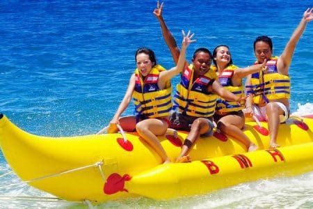 Banana Boating at Charna Beach View